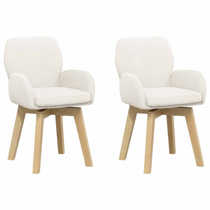Sedie da pranzo girevoli 2 pcs Bouclé Crema 54 x 58 x 87 cm | homemem39