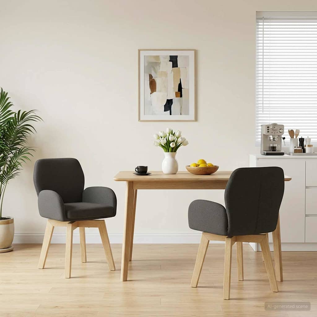 Sedie da pranzo girevoli 2 pcs Bouclé Grigio Scuro | homemem39