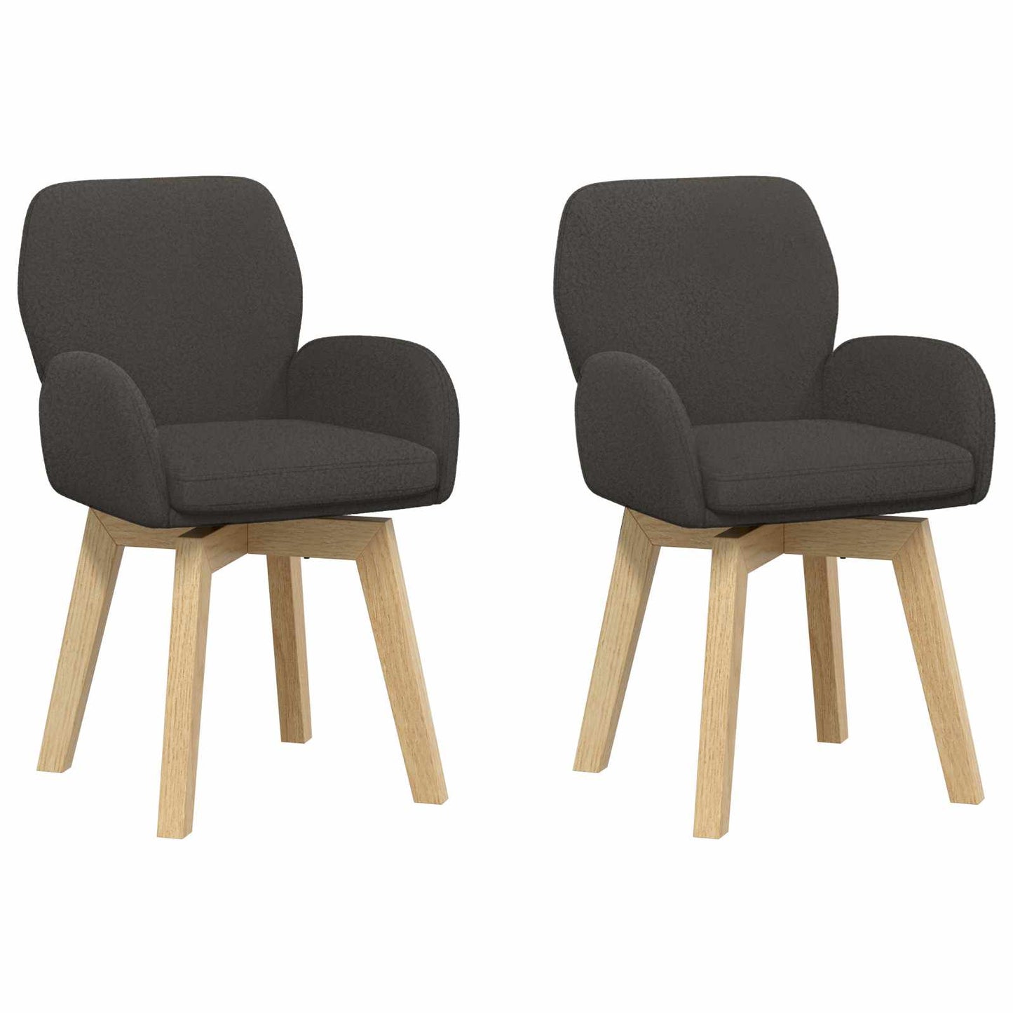 Sedie da pranzo girevoli 2 pcs Bouclé Grigio Scuro | homemem39