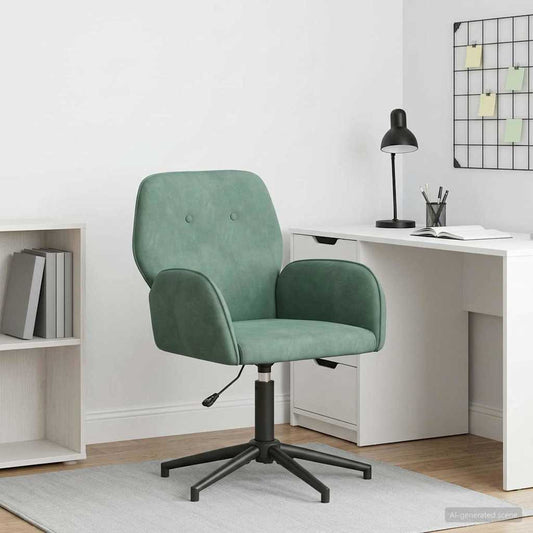 Sedia da scrivania girevole Velluto 54 x 55 x 90 cm Verde Mare