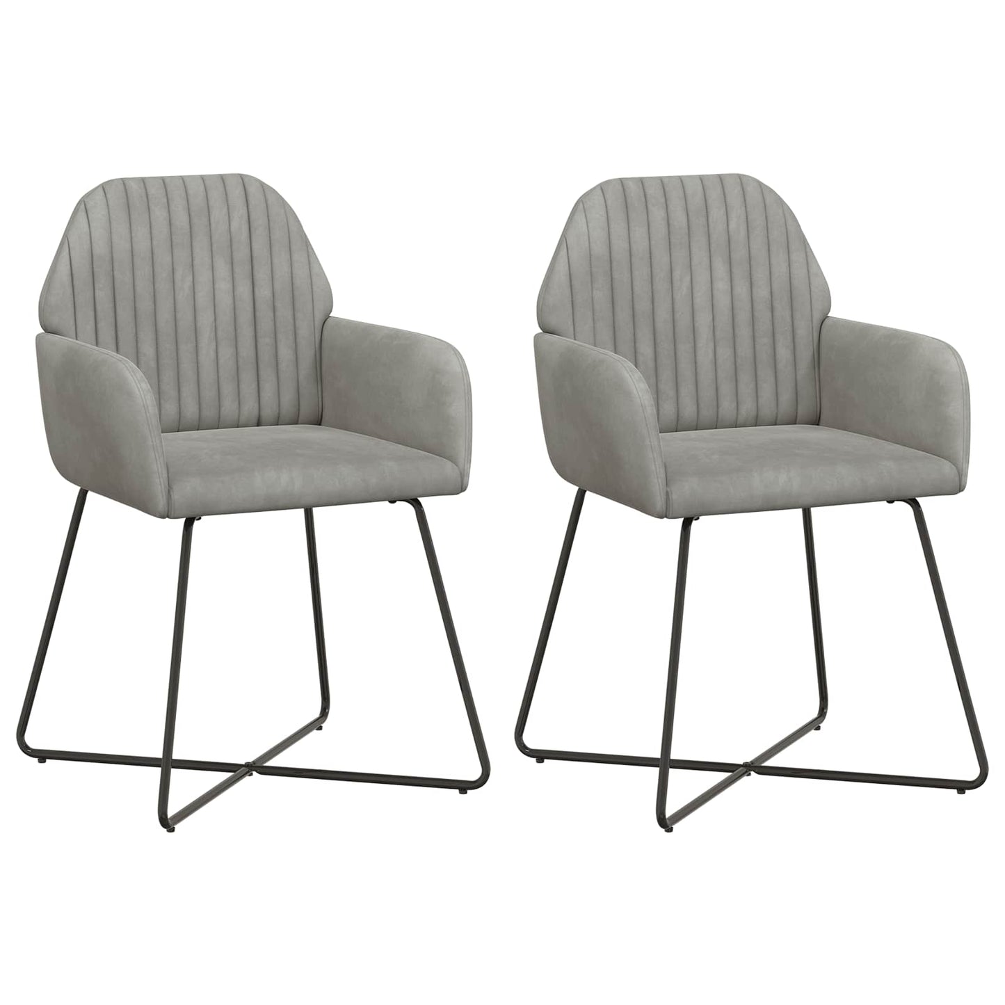 Sedie da pranzo 2 pcs Velluto Grigio Chiaro 55 x 50 x 84 cm | homemem39