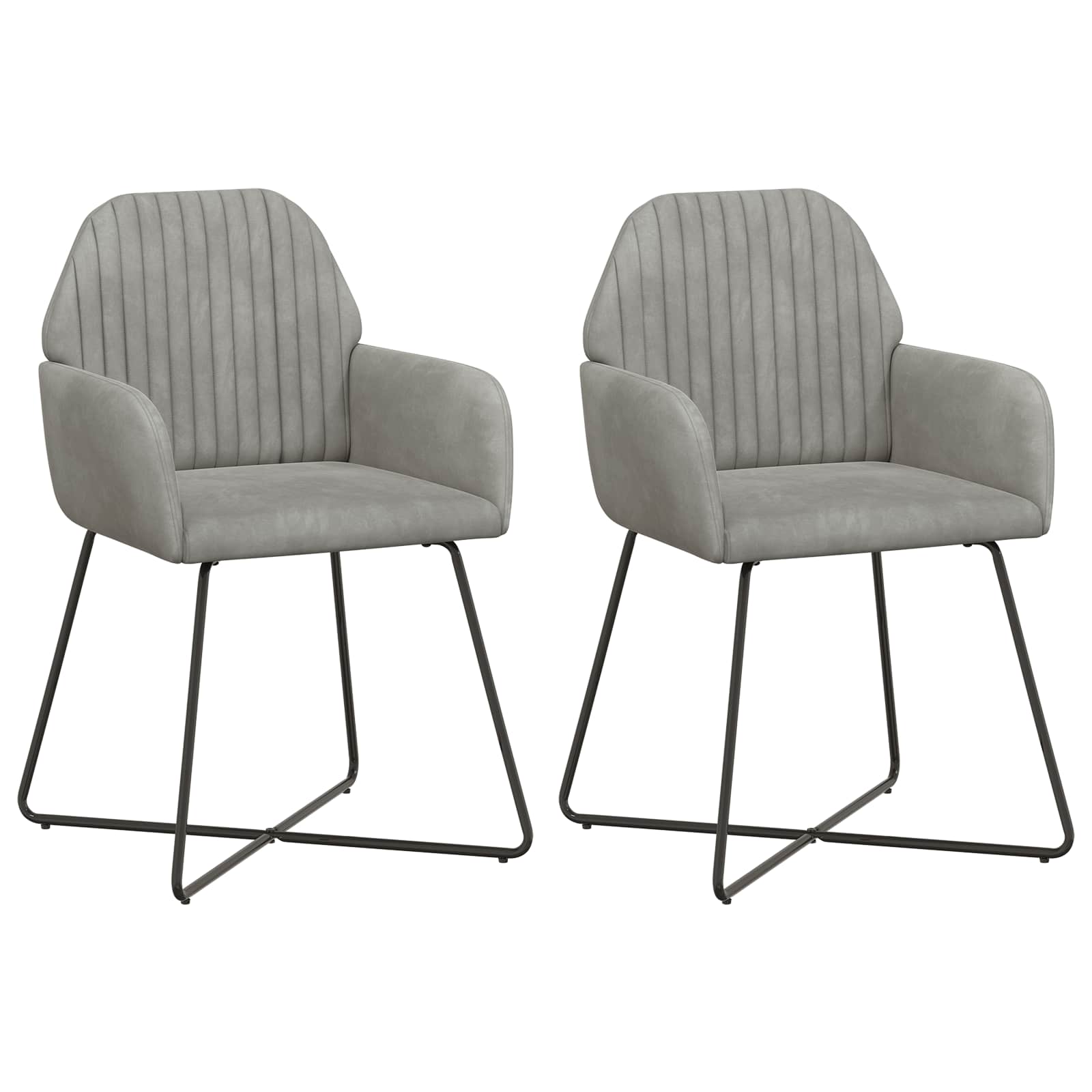 Sedie da pranzo 2 pcs Velluto Grigio Chiaro 55 x 50 x 84 cm | homemem39