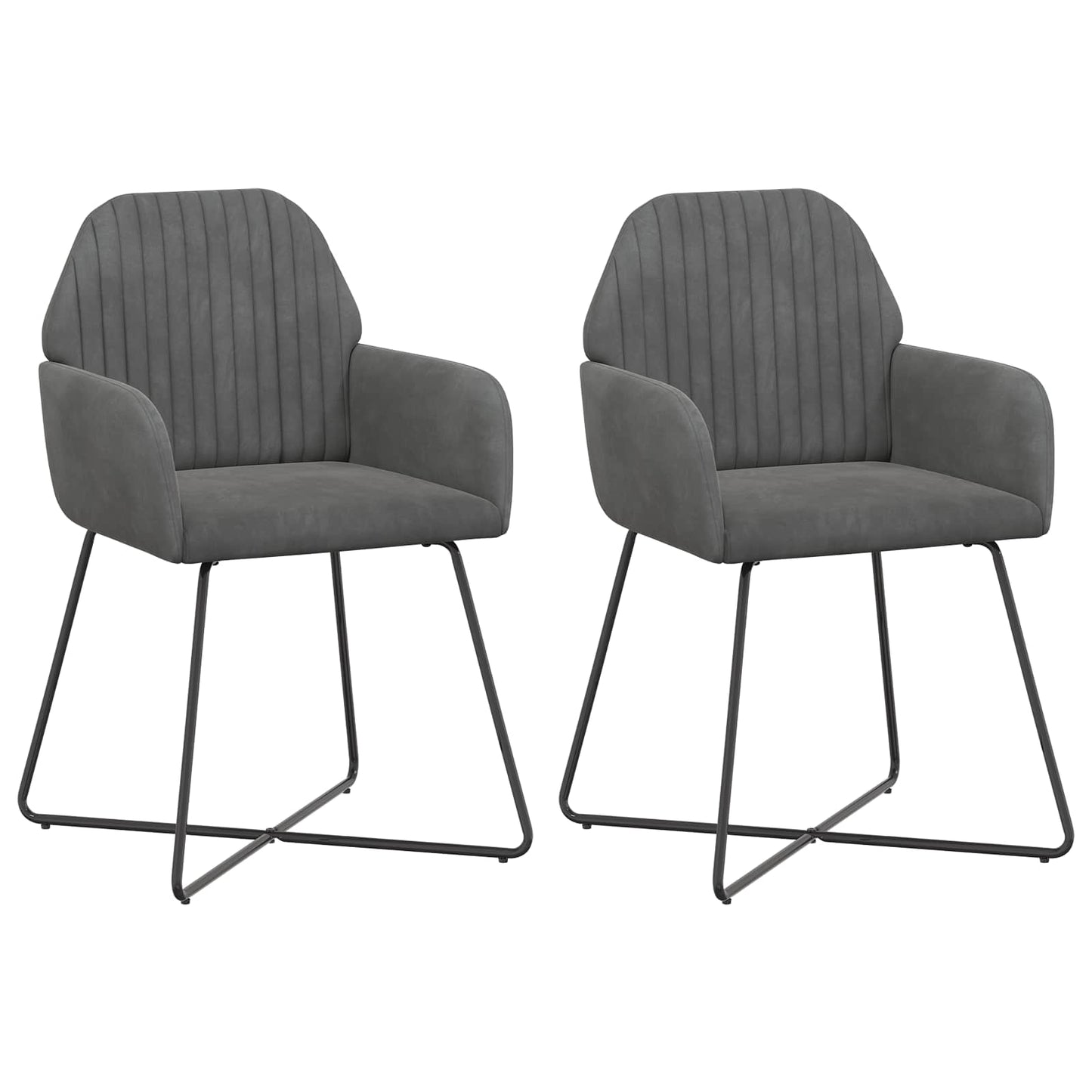 Sedie da pranzo 2 pcs Velluto Grigio Scuro 55 x 50 x 84 cm | homemem39