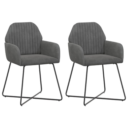 Sedie da pranzo 2 pcs Velluto Grigio Scuro 55 x 50 x 84 cm | homemem39