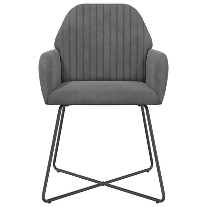 Sedie da pranzo 2 pcs Velluto Grigio Scuro 55 x 50 x 84 cm | homemem39