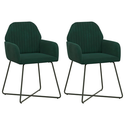 Sedie da pranzo 2 pcs Velluto Verde Scuro 55 x 50 x 84 cm | homemem39