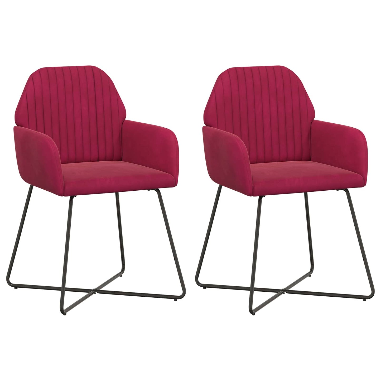 Sedie da pranzo 2 pcs Velluto Rosso Vino 55 x 50 x 84 cm | homemem39