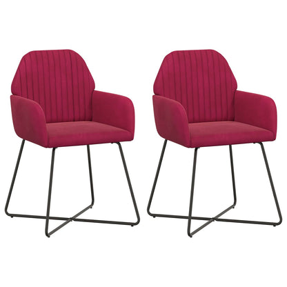 Sedie da pranzo 2 pcs Velluto Rosso Vino 55 x 50 x 84 cm | homemem39