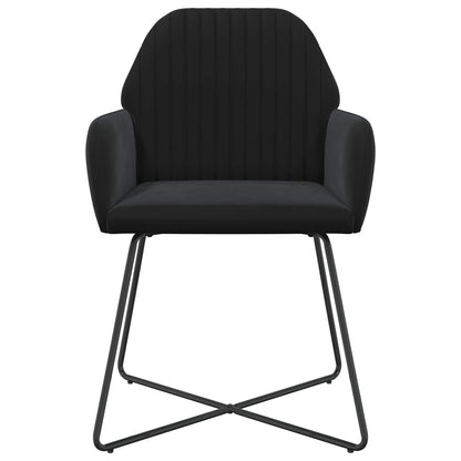 Sedie da pranzo 2 pcs Velluto Nero 55 x 50 x 84 cm