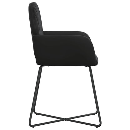 Sedie da pranzo 2 pcs Velluto Nero 55 x 50 x 84 cm