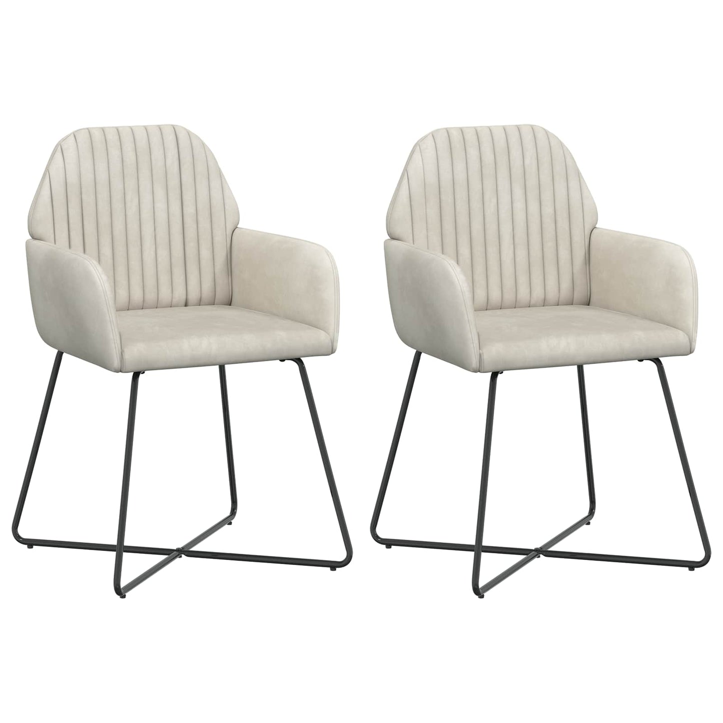 Sedie da pranzo 2 pcs Velluto Crema 55 x 50 x 84 cm | homemem39