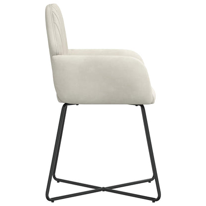 Sedie da pranzo 2 pcs Velluto Crema 55 x 50 x 84 cm | homemem39