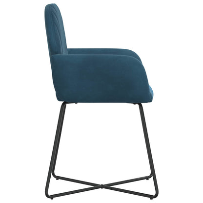Sedie da pranzo 2 pcs Velluto Blu 55 x 50 x 84 cm | homemem39