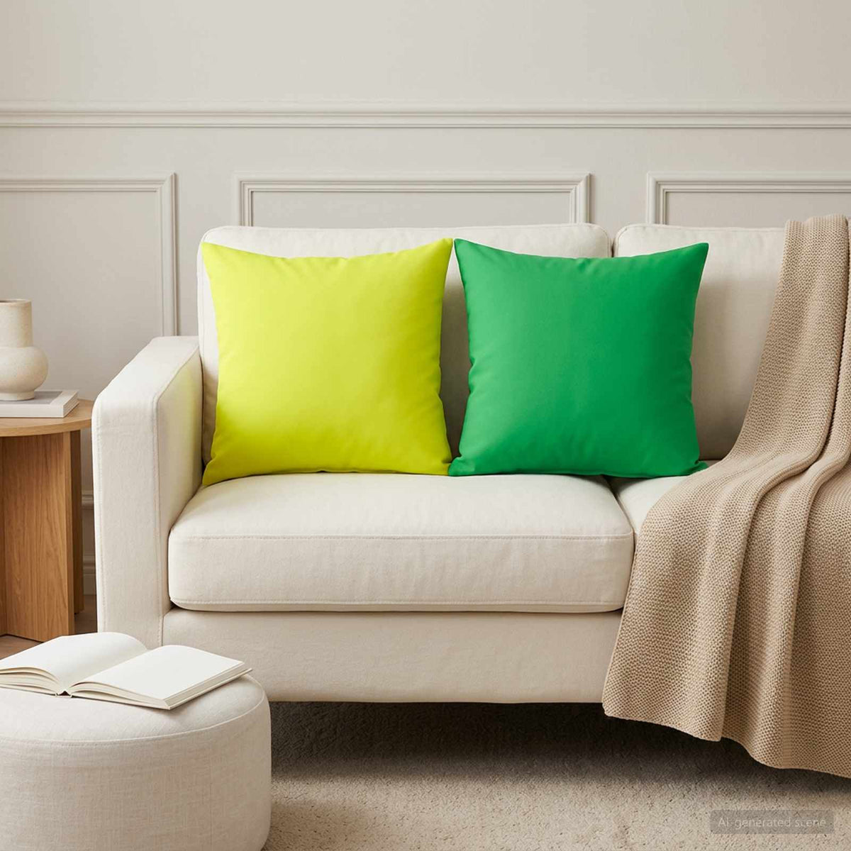 Cuscino con cuscino HEERLEN 2 pz Verde brillante. Poliestere