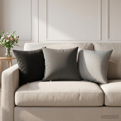 Cuscino 6 pz HEERLEN Grigio 35 x 35 cm Poliestere