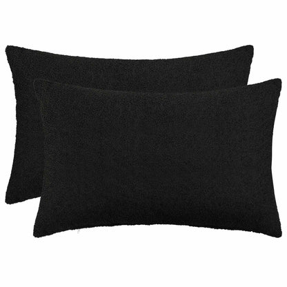 Federa 2 pcs HEERLEN Nero 30 x 50 cm Bouclé | homemem39