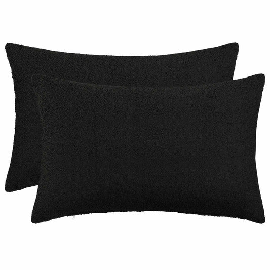 Federa 2 pcs HEERLEN Nero 30 x 50 cm Bouclé | homemem39