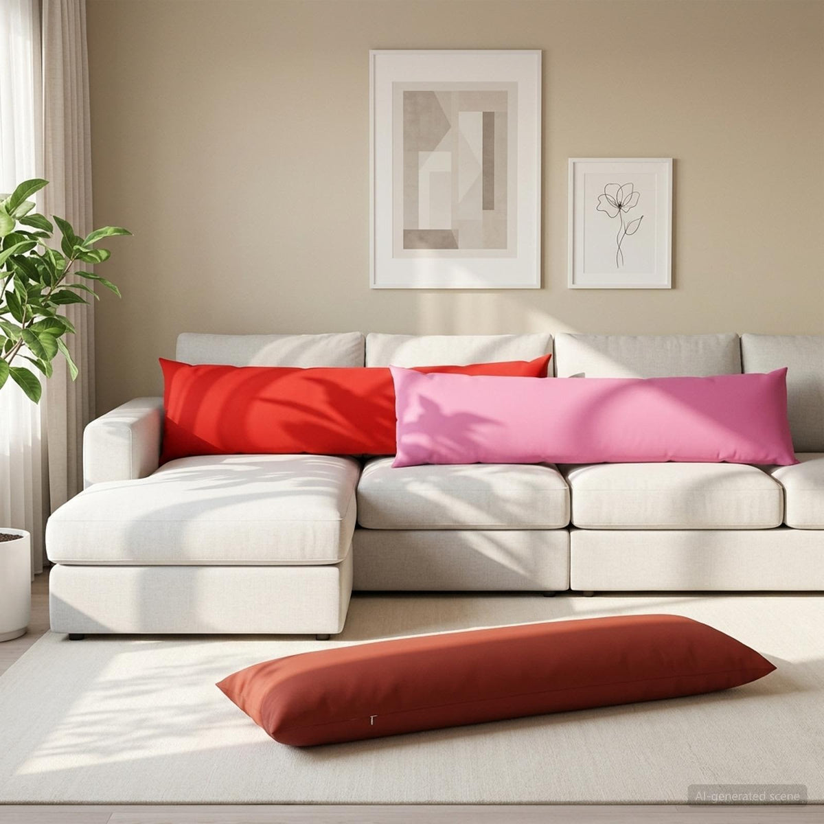 Cuscino 2 pz HEERLEN Rosa 40 x 145 cm Poliestere