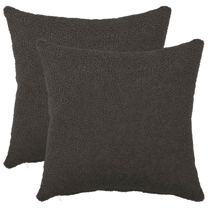 Federa 2 pcs HEERLEN Grigio Scuro 45 x 45 cm Bouclé