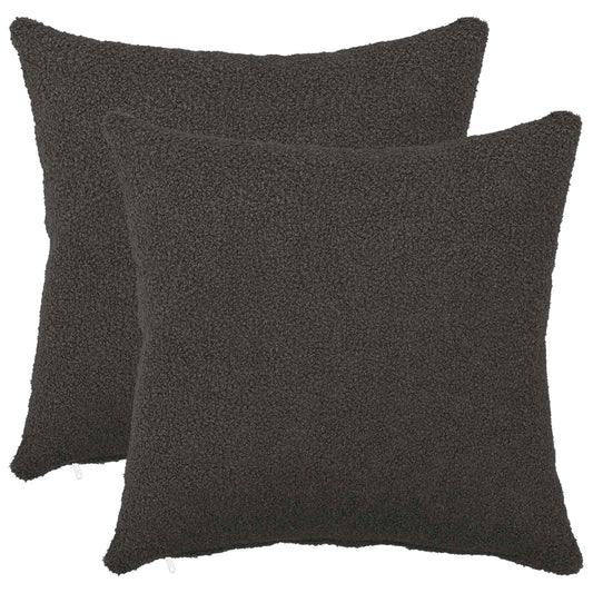 Federa 2 pcs HEERLEN Grigio Scuro 45 x 45 cm Bouclé