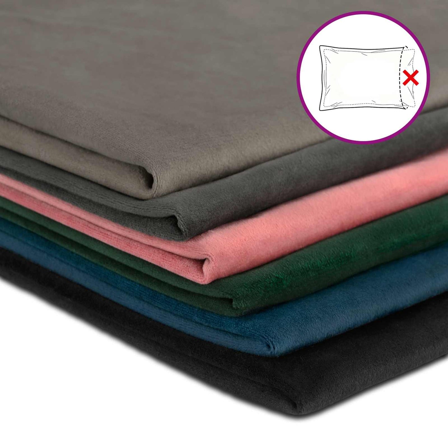 Federa 6 pcs HEERLEN Nero 50 x 50 cm Velluto