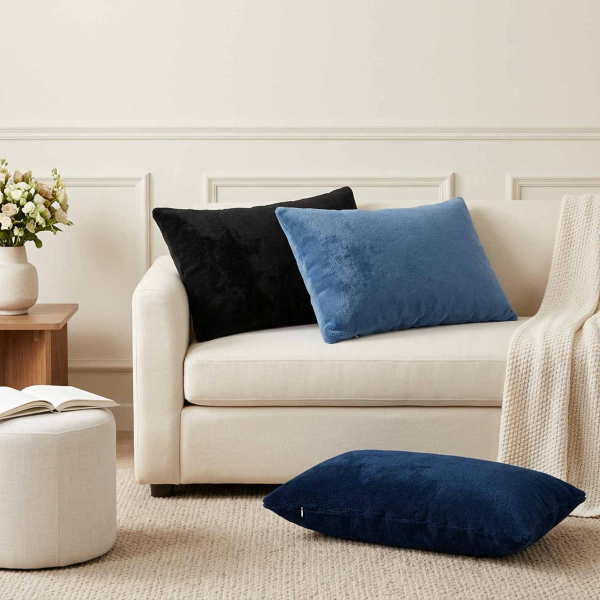 Federa 2 pz HEERLEN Blu navy 50 x 75 cm Flanella | homemem39