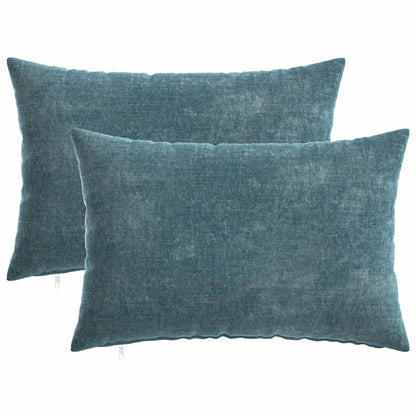 Federa 2 pz HEERLEN Blu 50 x 75 cm Tessuto Chenille | homemem39