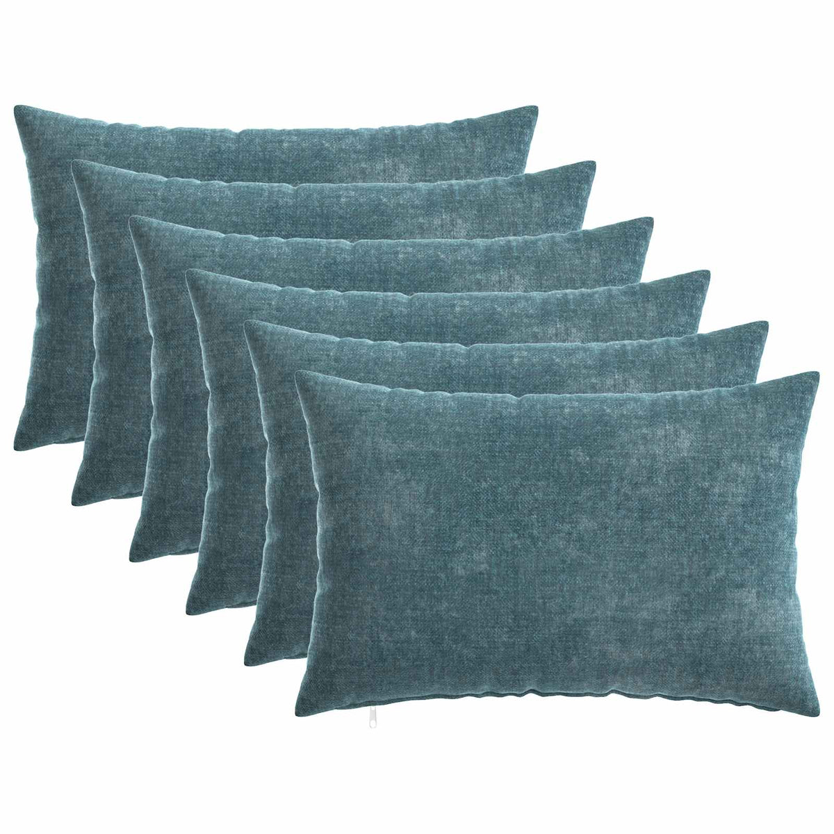 Federa 6 pz HEERLEN Blu 50 x 75 cm Tessuto Chenille | homemem39