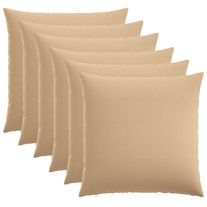 Federa 6 pz HEERLEN Crema 55 x 55 cm Tessuto
