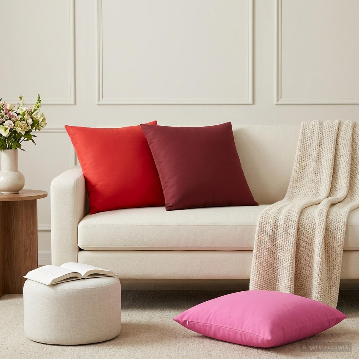 Cuscino con cuscino HEERLEN 2 pz Rosa Poliestere | homemem39