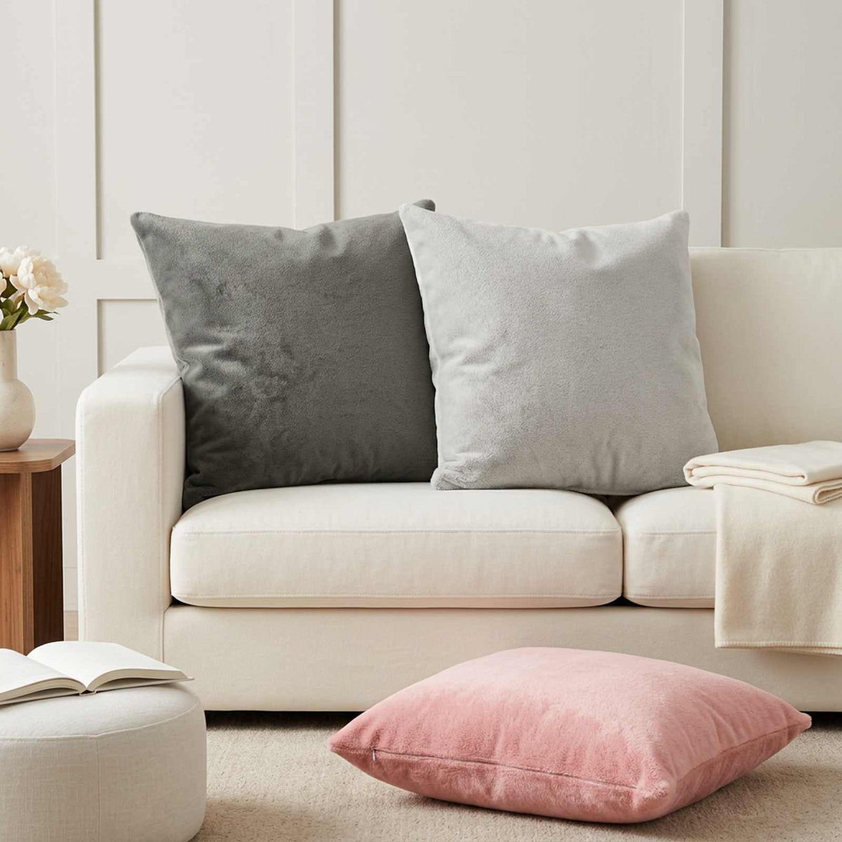 Federa 2 pz HEERLEN Rosa 80 x 80 cm Flanella | homemem39