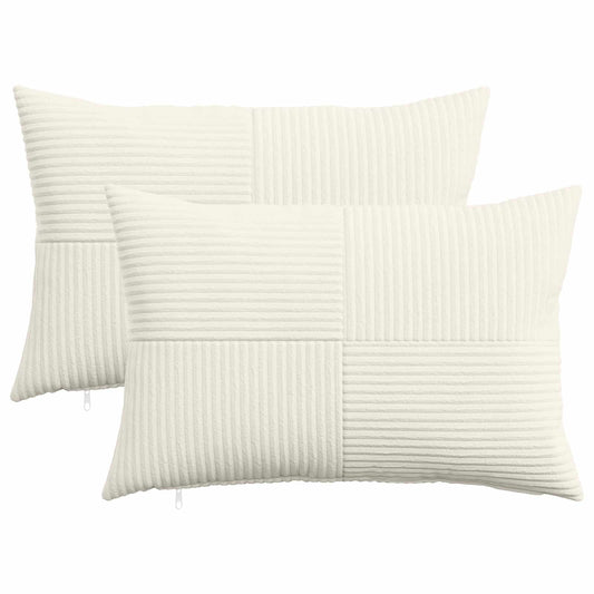 Federa 2 pcs ALMELO Crema 30 x 50 cm corduroy | homemem39