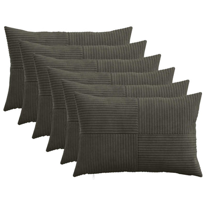 Federa 6 pcs ALMELO Antracite 30 x 50 cm corduroy | homemem39