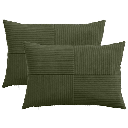 Federa 2 pcs ALMELO Verde 30 x 50 cm corduroy