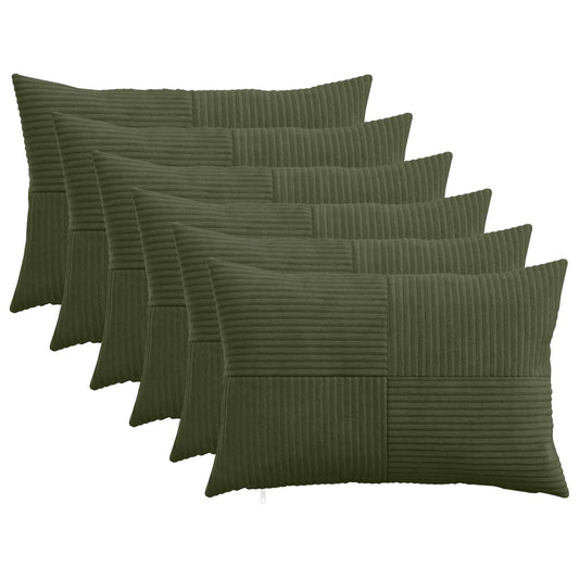 Federa 6 pcs ALMELO Verde 30 x 50 cm corduroy | homemem39