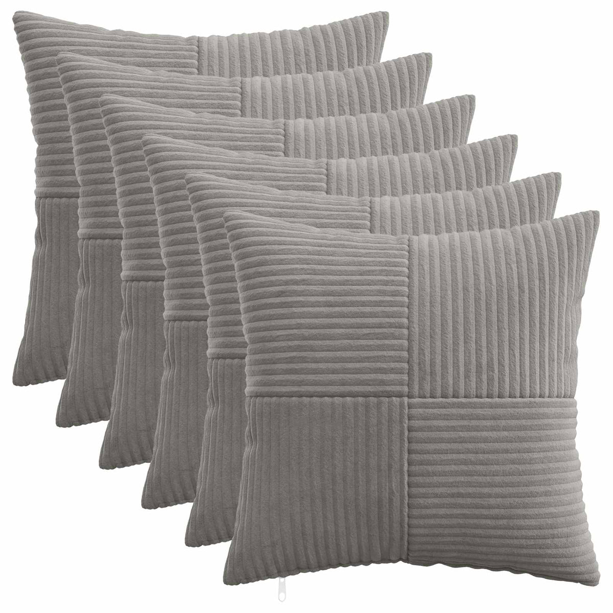 Federa 6 pcs ALMELO Grigio Chiaro 40 x 40 cm corduroy | homemem39