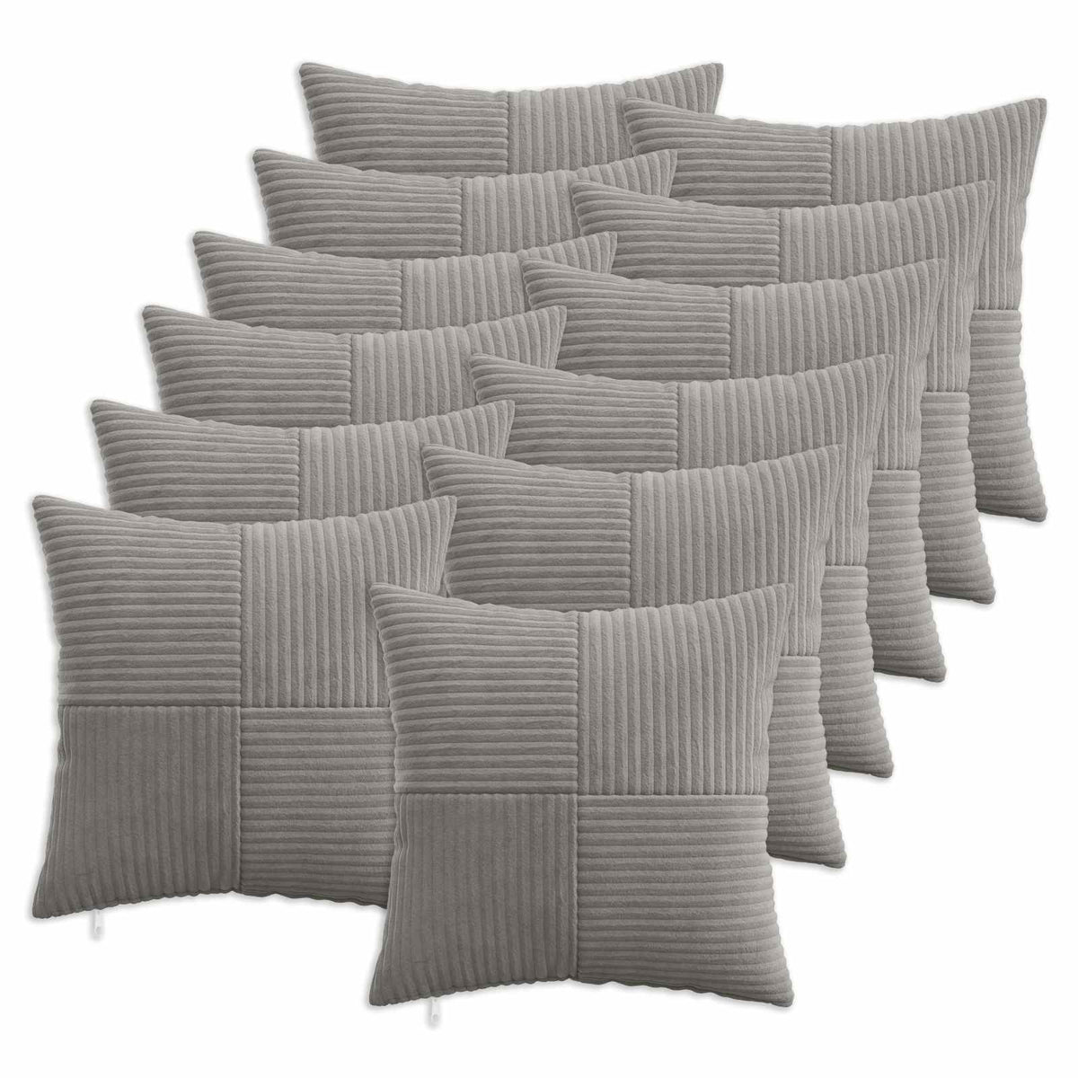 Federa 12 pcs ALMELO Grigio Chiaro 40 x 40 cm corduroy | homemem39