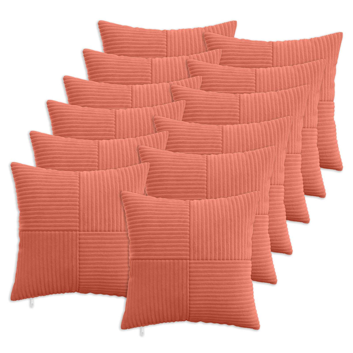 Federa 12 pcs ALMELO Rosso Arancio 40 x 40 cm corduroy