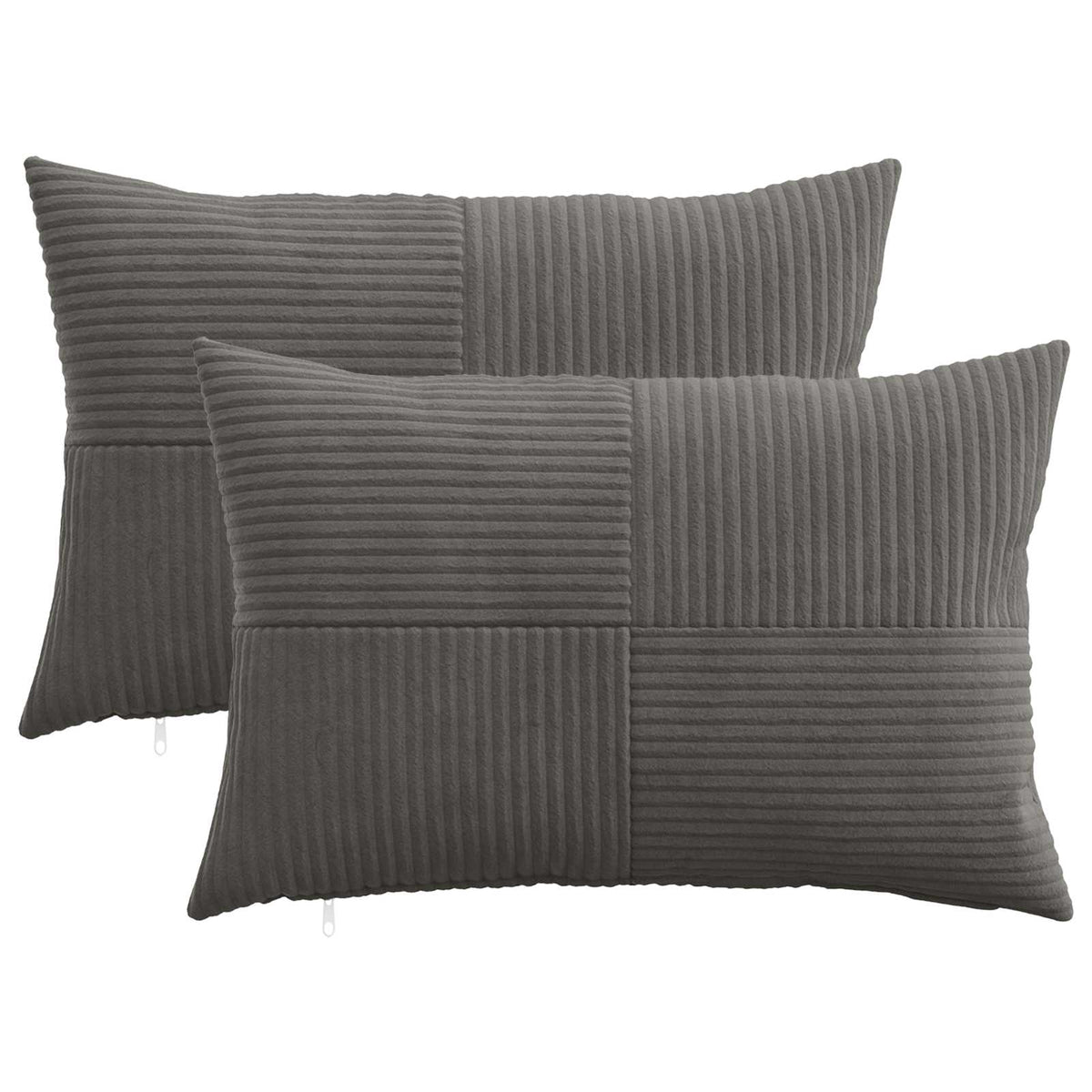 Federa 2 pcs ALMELO Grigio Scuro 40 x 60 cm corduroy | homemem39