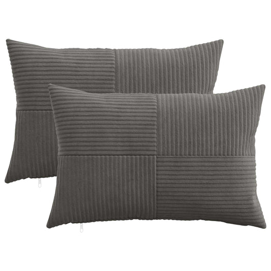 Federa 2 pcs ALMELO Grigio Scuro 40 x 60 cm corduroy | homemem39