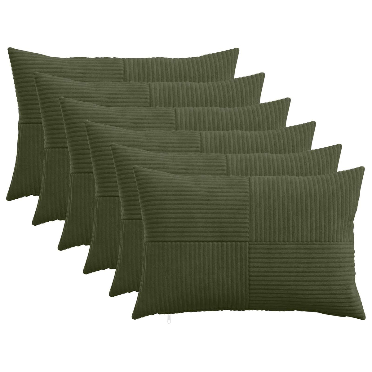 Federa 6 pcs ALMELO Verde 40 x 60 cm corduroy
