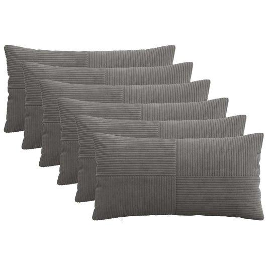 Federa 6 pcs ALMELO Grigio Scuro 40 x 70 cm corduroy