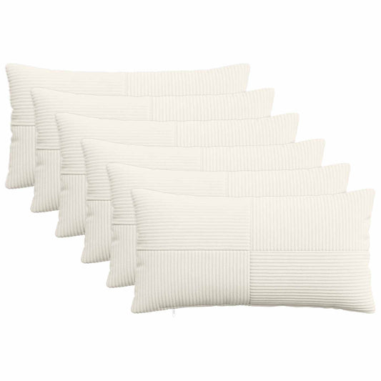 Federa 6 pcs ALMELO Crema 40 x 70 cm corduroy
