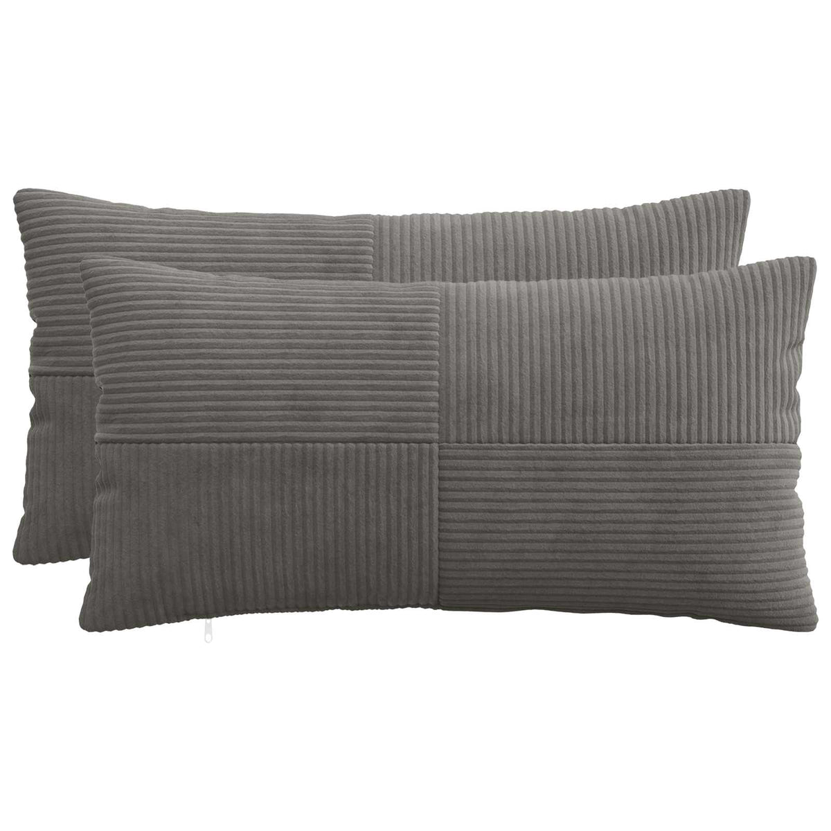 Federa 2 pcs ALMELO Grigio Scuro 40 x 80 cm corduroy | homemem39