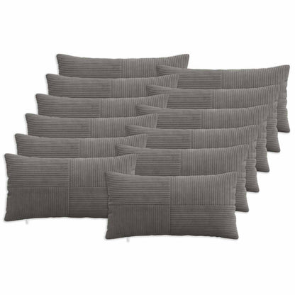 Federa 12 pcs ALMELO Grigio Scuro 40 x 80 cm corduroy | homemem39