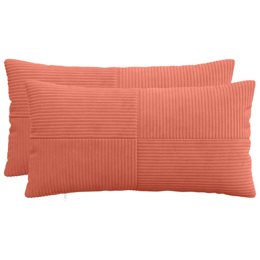 Federa 2 pcs ALMELO Rosso Arancio 40 x 80 cm corduroy | homemem39