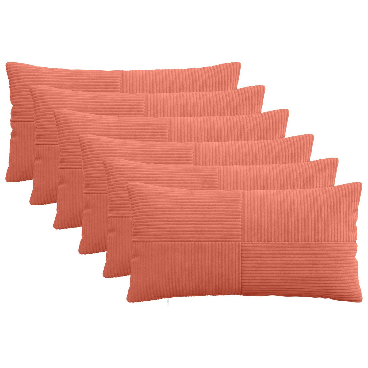 Federa 6 pcs ALMELO Rosso Arancio 40 x 80 cm corduroy | homemem39