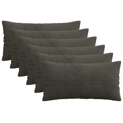 Federa 6 pcs ALMELO Antracite 40 x 80 cm corduroy | homemem39