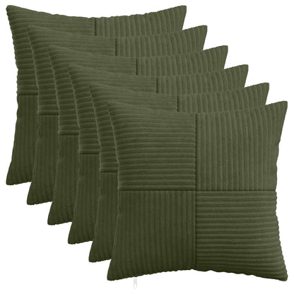 Federa 6 pcs ALMELO Verde 45 x 45 cm corduroy | homemem39
