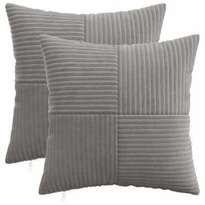 Federa 2 pcs ALMELO Grigio Chiaro 50 x 50 cm corduroy | homemem39